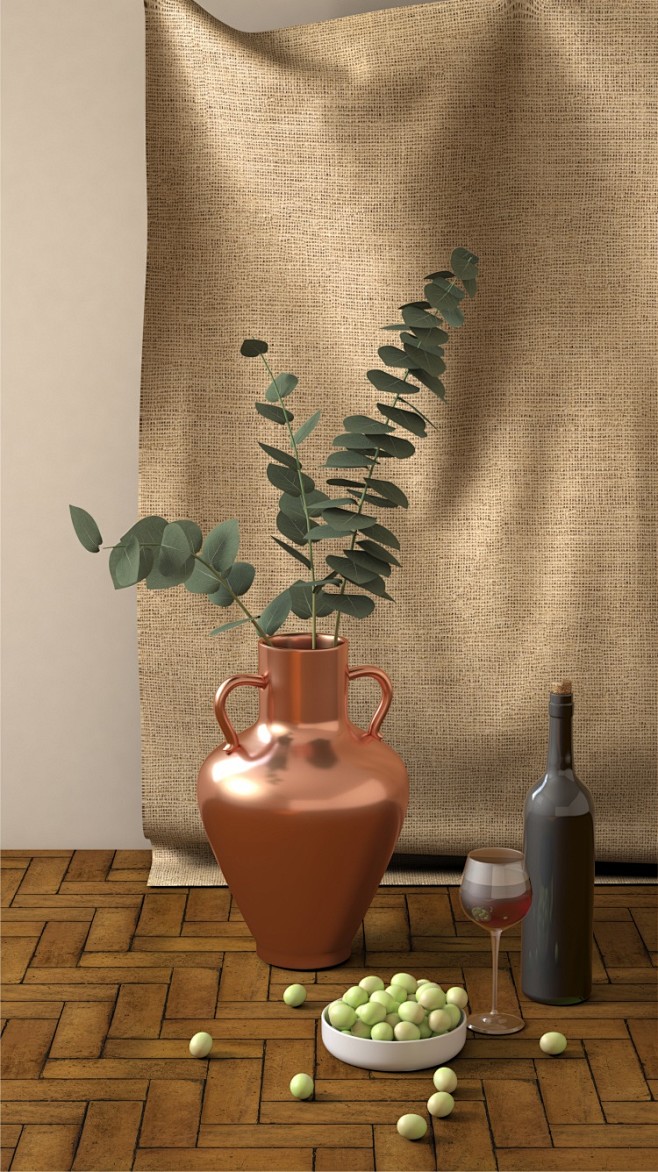 植物背景底纹花纹艺术装饰花瓶摆设室内中式...