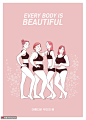 体型各异女性自信美丽人生人物插画人物插画素材下载-优图网-UPPSD