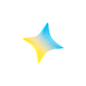 黄蓝色调渐变四角星星闪烁装饰点缀元素圆润感创意_3D163-ys11