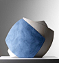 Frances Priest - Blue Peel. Ceramic, slip 45x45x15cms 2008.