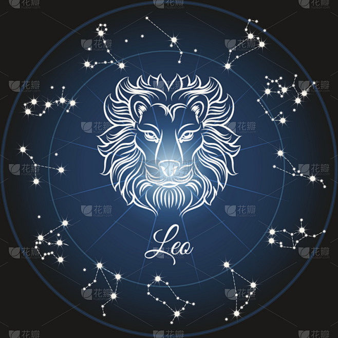 狮子,标志,十二宫图,星座,狮子座,稀缺,天空,灵性,未来,绘画插图