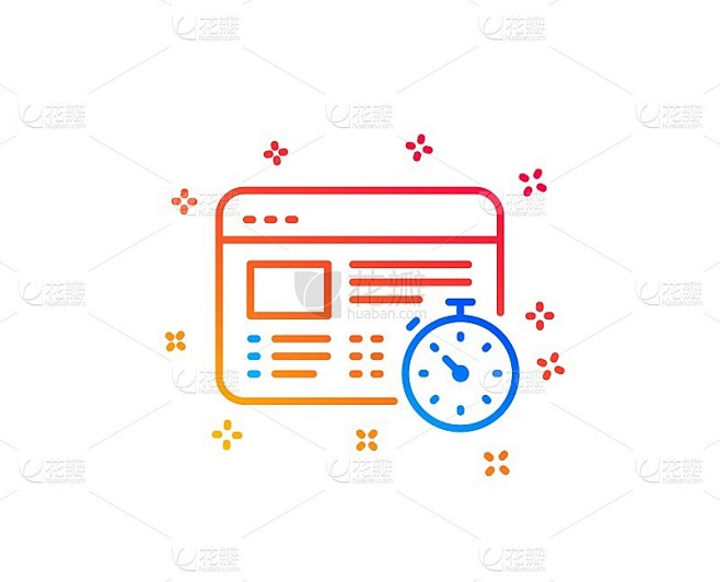 Web timer line icon online quiz test sign vector