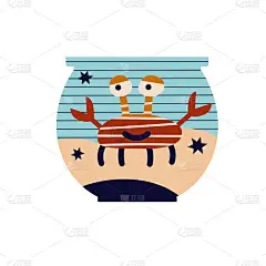 矢量插图的装饰组成与海洋鱼