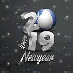 2019,南极洲,字体,新年前夕,创造力,华丽的,请柬,问候,庆祝