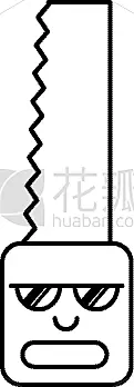 锯子,可爱,性格,木工,分离着色,金属,概念,工业,建筑业,钢铁