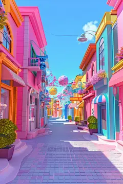 3D电商城市街道场景创意设计