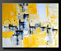 Abstract In Yellow - Acrylic Abstract Painting - Highly Textured. $245.00, via Etsy.: 