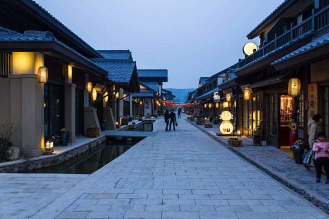 无锡拈花湾禅意小镇夜景