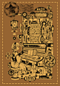 HAIM原创蒸汽朋克插画机械steampunk蒸汽街的秘密steam street