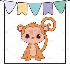 猴子,可爱的,动物,花环,悬挂的,野生动物,农场,儿童,婴儿,幸福