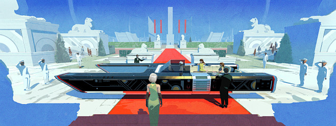 {插画系列}现代城市室外场景(插画)
