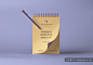 个性的记事本场景贴图展示样机模版 Psd Ringed Notepad Mockup :  