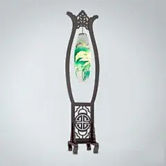 中式实木手绘陶瓷落地灯