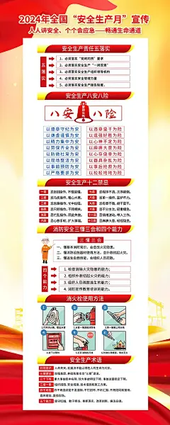 简约安全生产月宣传海报