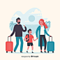 Family time travelling on vacation Free Vector
