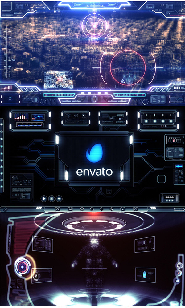 ae模板全息hud星球大战高科技特效终极科幻电影数字信息图形淘宝网