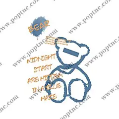 卡通简笔小熊手绘小熊矢量英文字母矢量水彩小熊剪影矢量