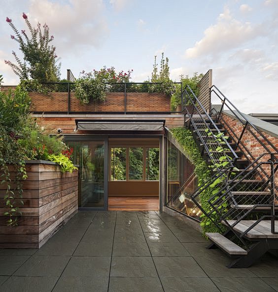 To a rooftop garden....
