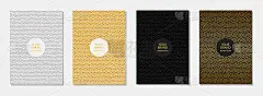 封面设计集，垂直矢量模板。几何3D，浮雕，马赛克图案，垃圾纹理，文本框架。