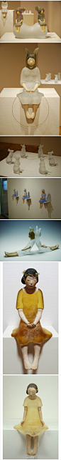 日本艺术家Masayo Odahashi的人物玻璃雕塑，乍看之下这些作品似乎没有什么独特意味，但其内涵却包罗万象：颜色、线条、记忆、日本传统童话。通过这些沉思冥想的小雕像传达出一种亲密感，给观者以强烈印象。