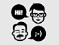 Minimalist faces, simple avatars. Face icon set (Creativemarket) https://creativemarket.com/littlejimi/161572-Jimi’s-Avatar-Icons-–-Collection