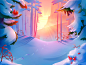 Winter forest background