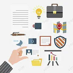 手掌灯泡 页面网页 平面电商 创意素材