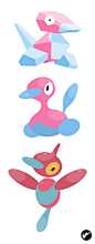 Porygon, Porygon 2 and Porygon Z by Nortiker