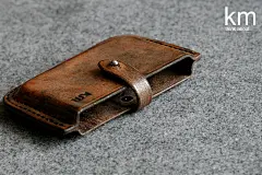 km恐龙蘑菇 手工定制㊣名片夹 卡包 水洗作旧 手工皮具-淘宝网