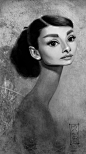 Audrey Hepburn Caricature by *ArtByManon