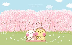 哈咪猫樱花的季节电脑壁纸