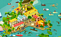 Bermuda map : Interactive map of Bermuda island's attractions made for SLATE (US) in 2014. | Final size: 100dpi 8000x4000px