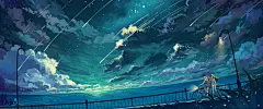 夏天 小情侣 单车 晚上 海边 3440x1440动漫壁纸_彼岸图网