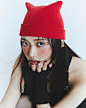 Photo shared by 데이즈드 코리아 DAZED KOREA on May 07, 2024 tagging @dolcegabbana, @courreges, and @whysodurious. May be an image of 1 person, makeup, hat, fishnet stockings, face mask, beret and text.