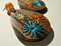 Retro Embroidered Wood Earrings