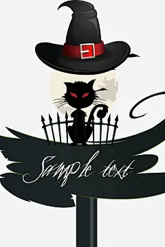 万圣节插画海报psd免抠素材_新图网 https://ixintu.com 万圣节快乐 骗糖果 飞天巫女 可爱风格 黑猫 恶魔 幽灵 万圣节标签 路牌 黑暗可怕 城堡