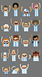 Character′s illustration - World Cup Brazil 2014  : Creation and production of a family of five people (father, mother, son, daughter and pet) and a score of fans celebrating and having fun, dressed in argentinian futbol team colors. These illustrations w