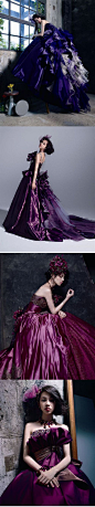 美美的紫色婚纱，kiko演绎的超级美。♡想观看更多惊艳婚纱请点这里>>@魅惑婚纱控<<姐的霸气刺瞎你的双眼