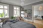 灰色简约北欧卧室-室内设计方案