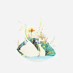 手绘白天鹅高清素材 动物 插画 植物 免抠png 设计图片 免费下载