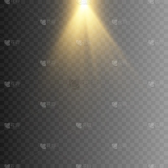 向量金光。一道金光。发光。太阳的光。光png。金照明。素材-花瓣网
