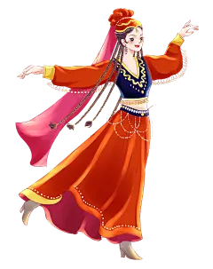 千库网_少数民族维吾尔族姑娘跳舞_元素编号13365833