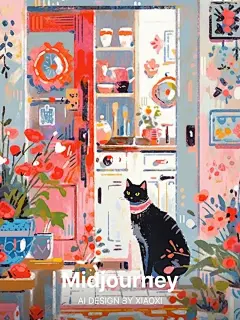 【100个咒语67】北欧风儿童插画感 居家猫咪