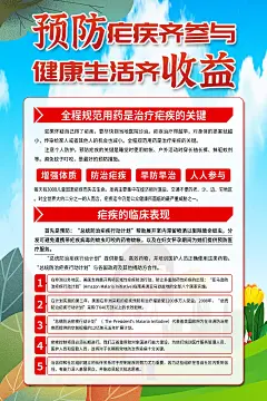 时尚疟疾日医疗科普宣传海报3