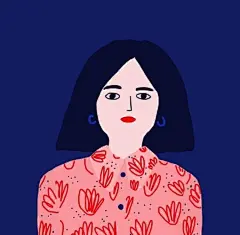 卡通女生头像 | ins：jeninuferu 
#手绘##插画##头像# ​​​​