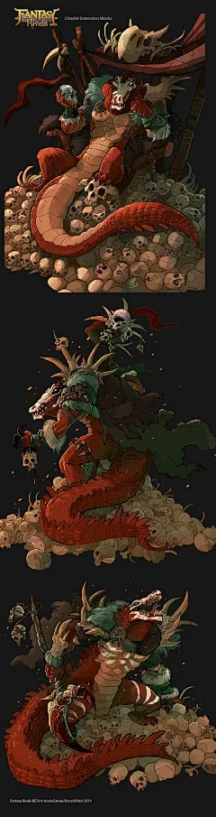 卡牌游戏《FANTASY RIVALS》角色设计，风格相当赞呐。（by vanoxymore source：http://t.cn/RhEOwnk