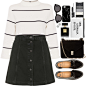 A fashion look from June 2017 featuring stripe shirt, topshop skirts and genuine leather shoes. Browse and shop related looks.