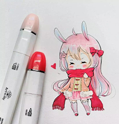梦醒见鲸采集到马克笔-人物篇