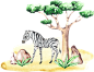 稀有热带动植物剪贴图插画素材Savanna animal & Tropical clipart