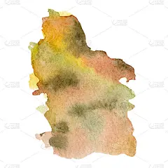 水彩秋色背景。飞溅、斑点、水彩刷纹理。标识设计，贺卡，横幅，框架。